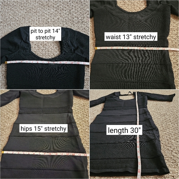 Womens Black Mini Bodycon Dress with keyhole back, US size 8 - Picture 8 of 8